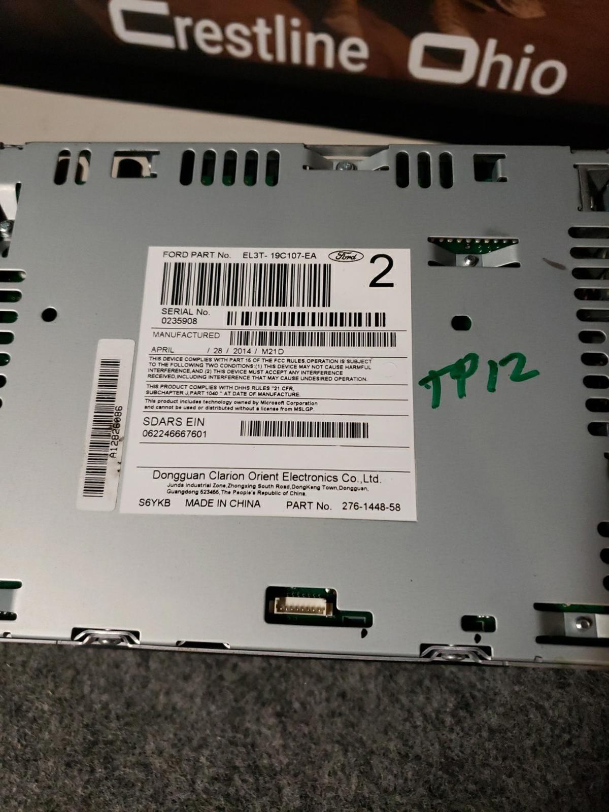 14 FORD F150 RADIO AUDIO SATELLITE RECEPTION RECEIVER CD  EL3T19C107EA